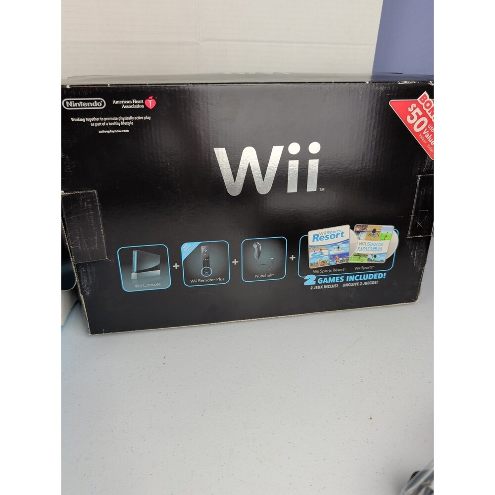 Nintendo Wii Black Console RVL-101 in Box With Inserts Manual Console Controller - Picture 9 of 9